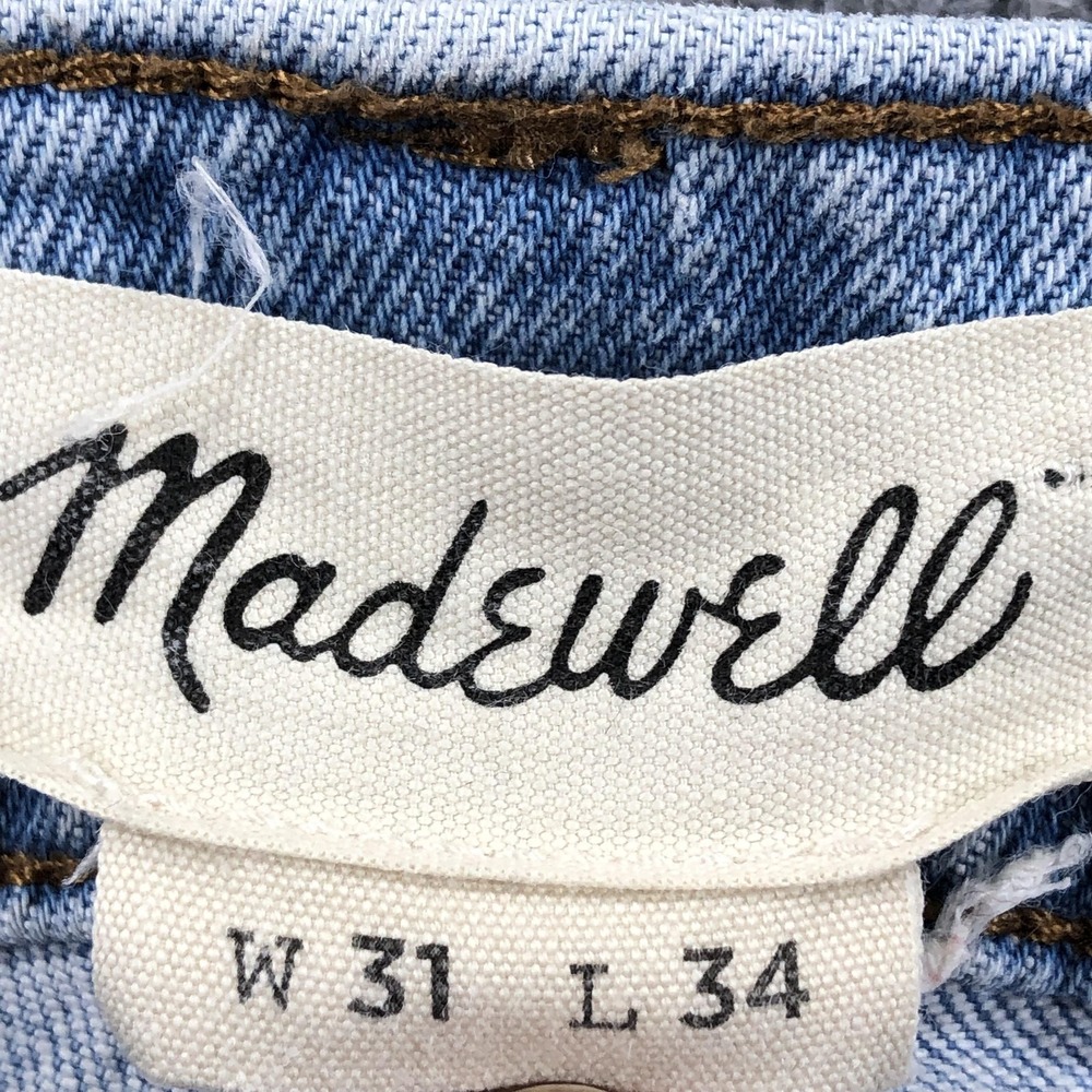 Madewell Jeans Mens 31x34 Blue Light Wash Slim Tapered Denim Pants Stretch - Picture 6 of 16
